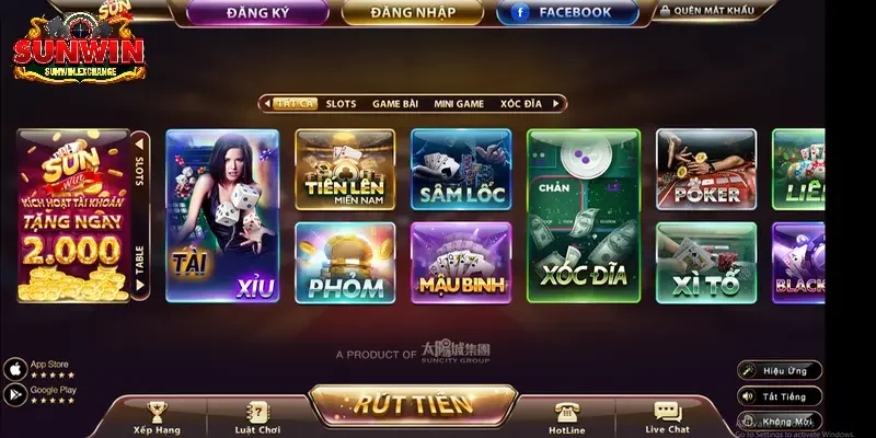 SUNWIN cung cấp đa dạng các loại game bài hay